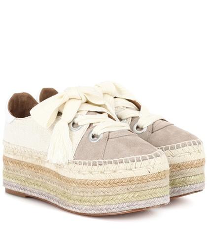 Chlo Lace-up Canvas Espadrilles