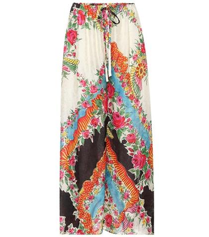 Miu Miu Printed Wide-leg Trousers