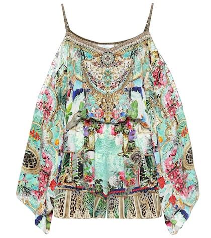 Rokh Embellished Silk Playsuit