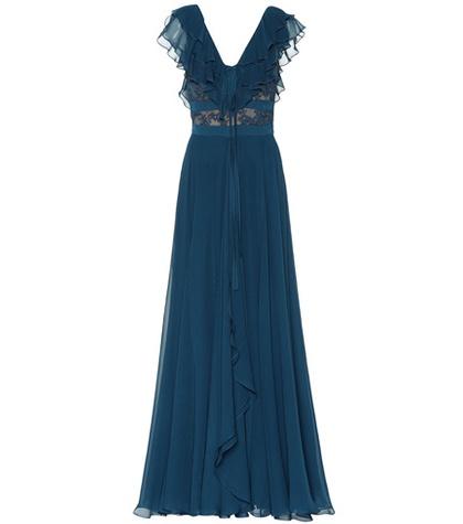 Gucci Silk-blend And Lace Gown