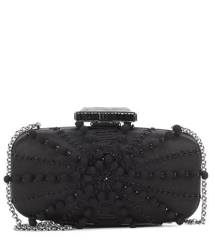 Oscar De La Renta Embellished Satin Clutch