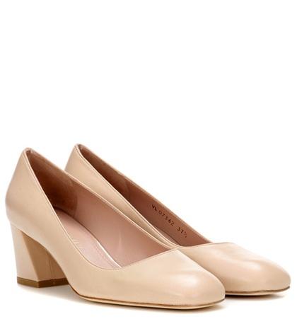 Stuart Weitzman Marymid Fore Icon Leather Pumps