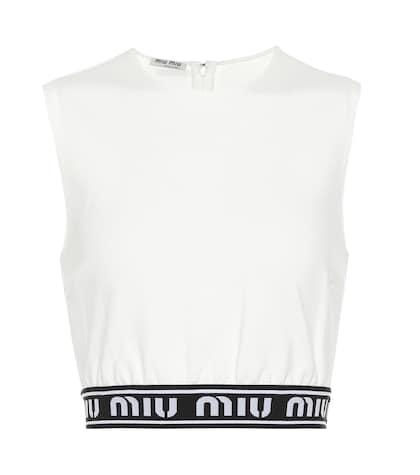Miu Miu Logo Crop Top