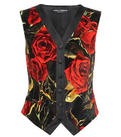 Dolce & Gabbana Floral Velvet And Silk Vest
