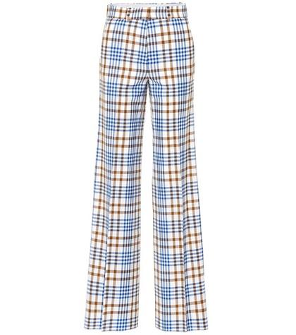 Victoria Beckham Wool And Mohair Plaid Pants