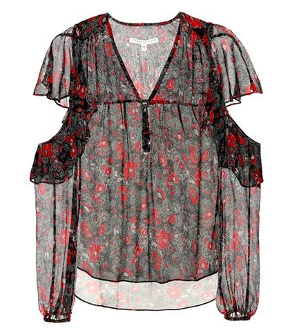 Veronica Beard Blakely Foral-printed Silk Blouse