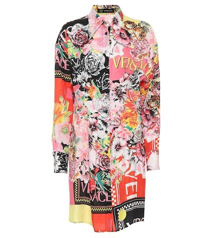 Versace Printed Silk Shirt Dress