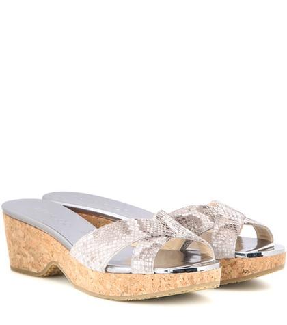 Jimmy Choo Panna Embossed Leather Sandals