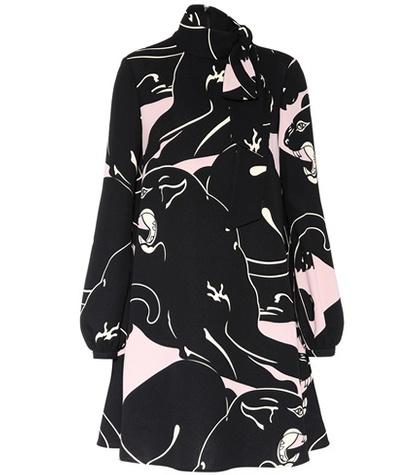 Valentino Printed Cady Silk Dress