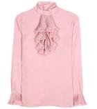 Gucci Lace-trimmed Silk Blouse