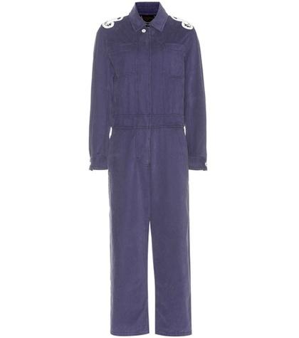 Burberry Appliquéd Cotton Artist Overalls