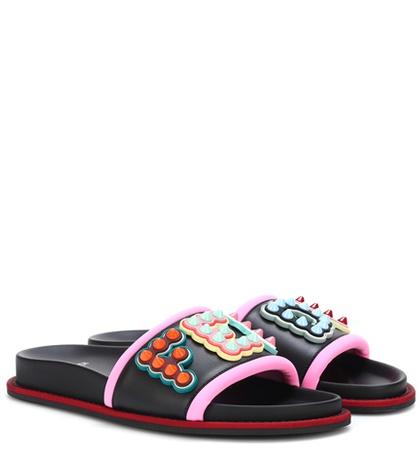 Fendi Leather Slides