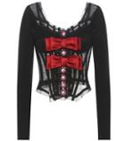 Dolce & Gabbana Embellished Crêpe And Tulle Top