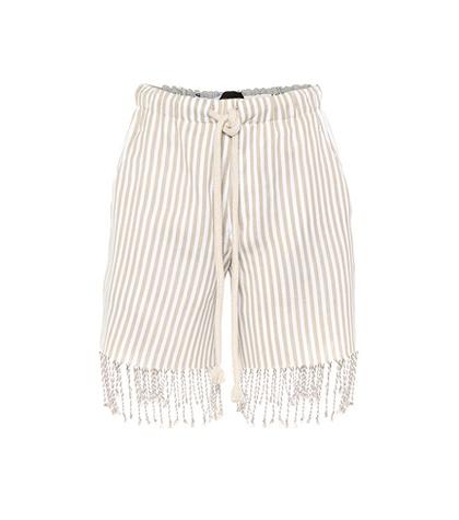 Loewe X Paula's Ibiza Striped Cotton Shorts