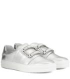 Loewe Sneaky Viv' Embellished Metallic Leather Sneakers