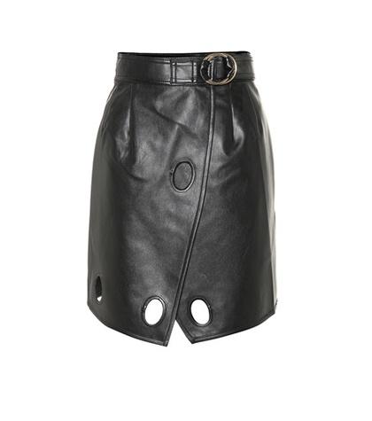 Self-portrait Faux Leather Wrap Skirt