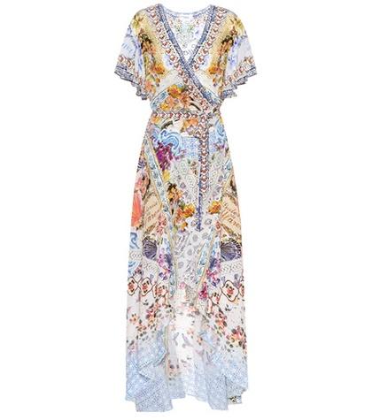 Prada Printed Silk Wrap Dress