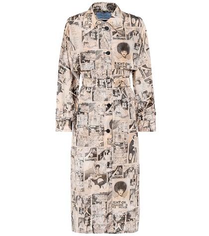 Prada Printed Nylon Trench Coat