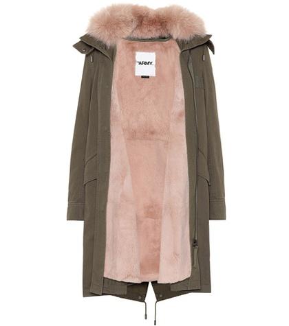 Gabriela Hearst Fur-trimmed Cotton Coat