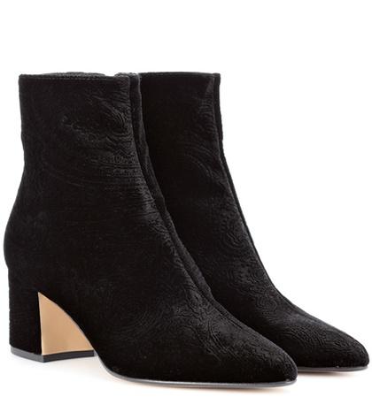 Etro Paisley Velvet Ankle Boots
