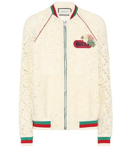 Gucci Lace Cotton-blend Bomber Jacket