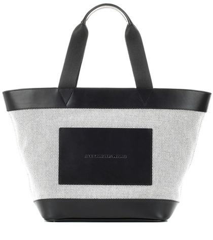 Balenciaga Leather And Canvas Tote Bag