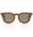 Loewe Leather-trimmed Square Sunglasses