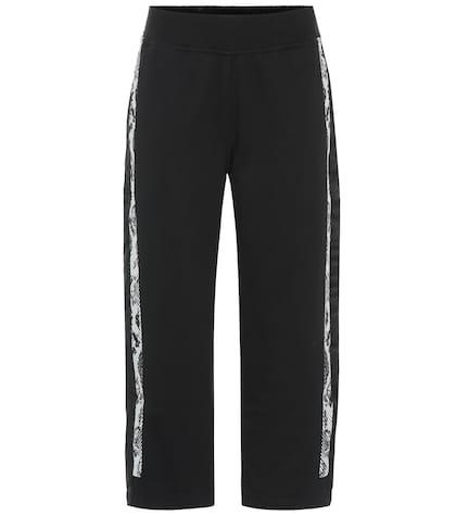 Adidas By Stella Mccartney Cropped Cotton Trackpants