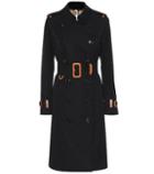 Burberry Leather-trimmed Cotton Trench Coat