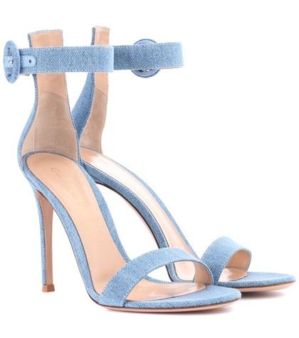 Gianvito Rossi Portofino 105 Denim Sandals