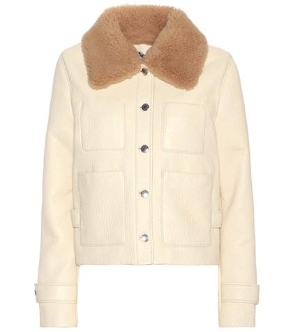 Acne Studios Felipa Leather Jacket With Shearling Collar