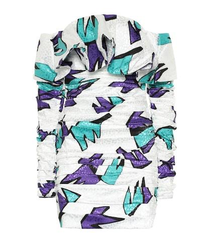 The Attico Off-the-shoulder Printed Minidress
