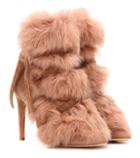 Gianvito Rossi Moritz Fur And Suede Ankle Boots