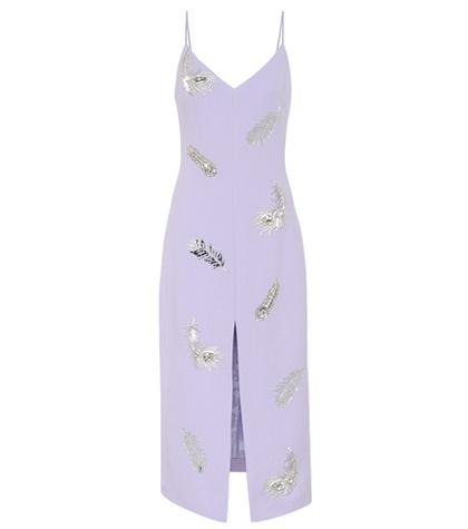 David Koma Embellished Wool Crêpe Midi Dress