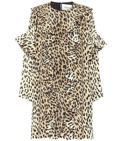 Valentino Leopard-print Silk Dress