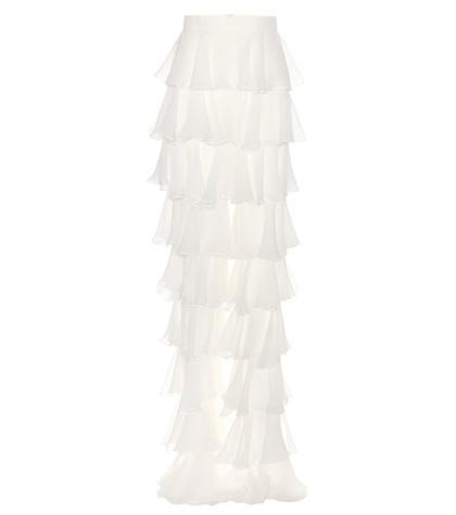 Balmain Ruffled Silk Trousers