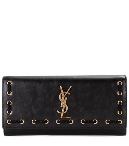 Saint Laurent Kate Monogram Leather Clutch