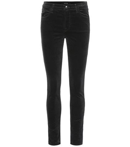 Jimmy Choo Maria Velvet High-rise Skinny Jeans