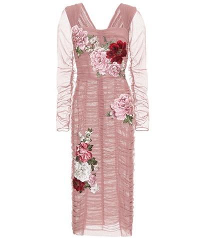 Dolce & Gabbana Floral-embroidered Tulle Dress