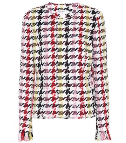 Oscar De La Renta Houndstooth Wool-blend Jacket