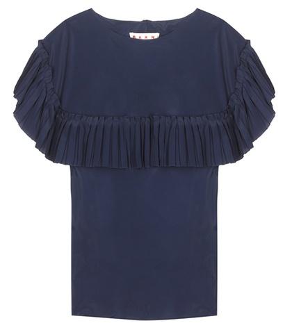 Marni Ruffled Silk-blend Top