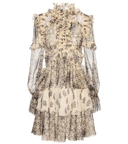 Alexander Mcqueen Printed Silk Mini Dress