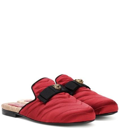 Gucci Princetown Satin Slippers