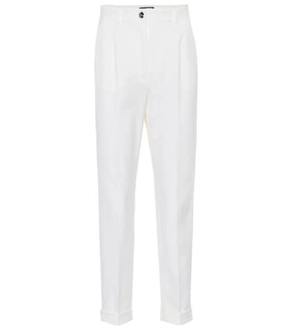 Dolce & Gabbana High-rise Straight Wool-blend Pants