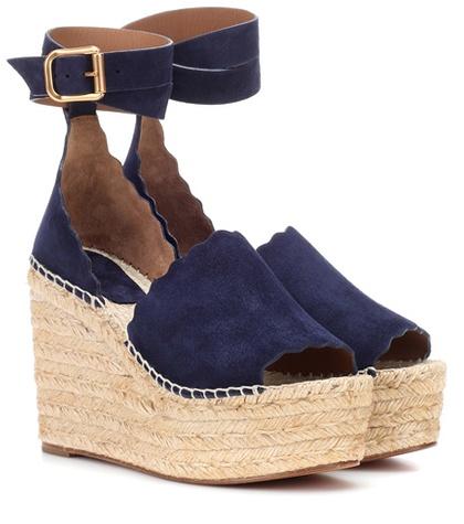 Adidas By Raf Simons Lauren Suede Wedge Espadrilles