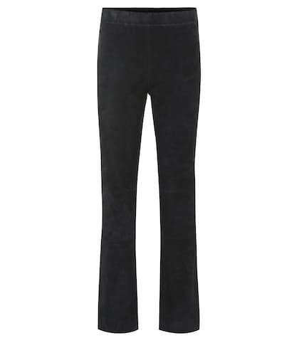 Grlfrnd Maria Rosa Cropped Suede Pants