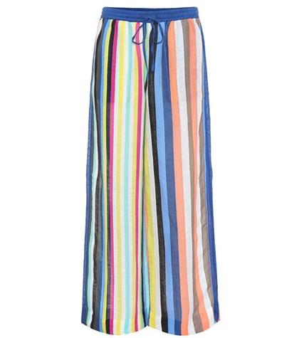 Diane Von Furstenberg Striped Linen-blend Trousers
