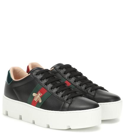 Gianvito Rossi Ace Leather Platform Sneakers