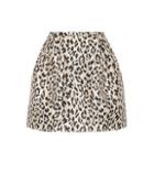 Valentino Leopard Brocade Miniskirt