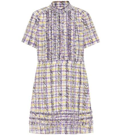 See By Chlo Scribble Check Silk Minidress